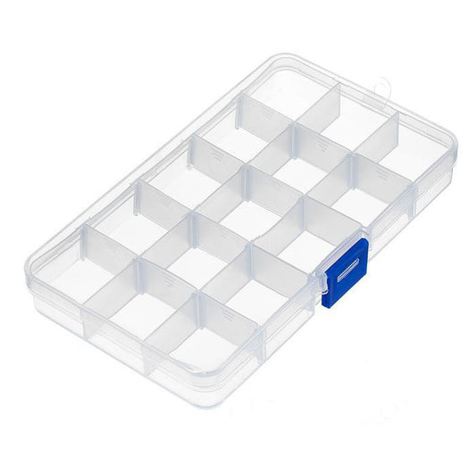 15Compartment Plastic Box Organizer for Medicines and Arts