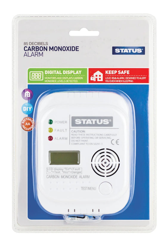 Digital LCD Status Carbon Monoxide Alarm 107x77x36mm