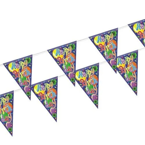 Happy Birthday Foil Bunting Banner 4m Decorate Your Celebration in Style
