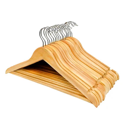 10 pack Premium Wooden Clothes Coat Hanger Sleek Design