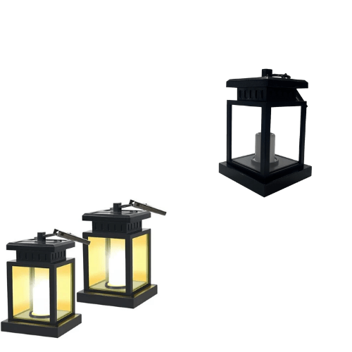 Solar Umbrella Lantern with Candle Design