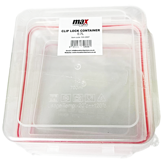 Durable Plastic Food Storage Container Set of 2 700ml Capacity