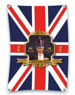 Coronation King Charles III Union Jack Flag 108x180 cm