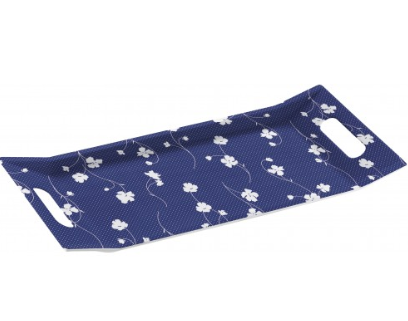 Elegant Melamine Gondol Rectangle Tray with 2 Handle Grip Assorted Designs