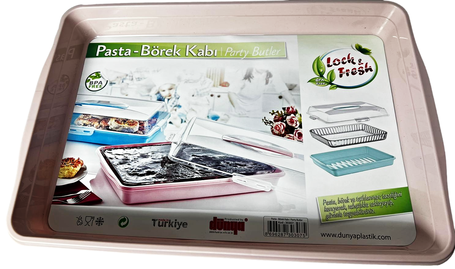 Premium Plastic Cake Pastry Party Tray Storage Box with Cover