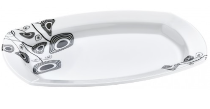 Elegant Melamine Oval Service Tray Plate 24x36 cm