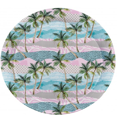 Elegant Melamine Round Serving Tray 28 cm Assorted Designs Collection