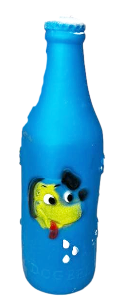 Interactive Squeaky Dog Toy Beer Bottle Design
