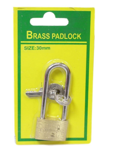 30mm Brass Long Padlock for DIY Home Security
