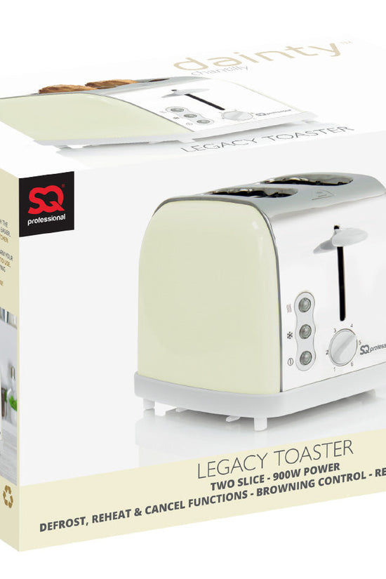SQ Professional Dainty 2 Slice Toaster 900W Stylish and Efficient