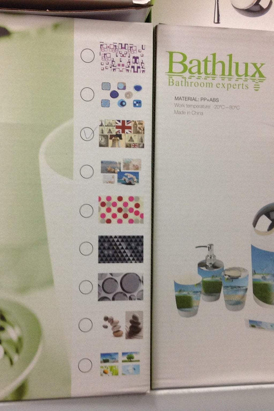 Colorful Printed Bathroom Accessories Set 4 Pieces
