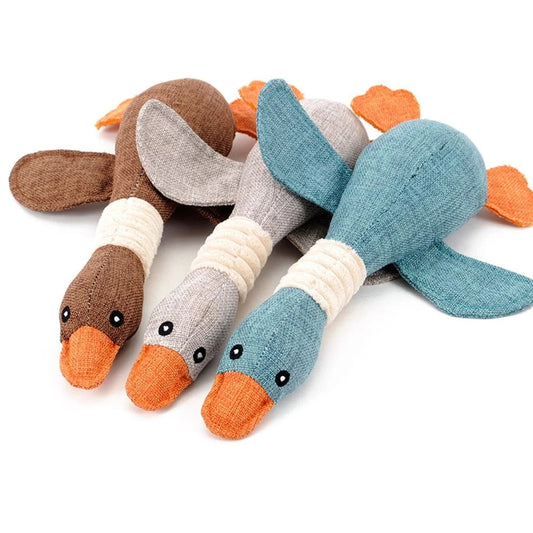 Interactive Teething Pets Toy for Cats and Dogs Soft DuckGoose