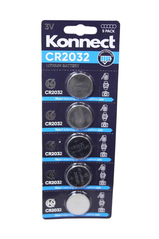 Konnect CR2032 Lithium Batteries 5Pack