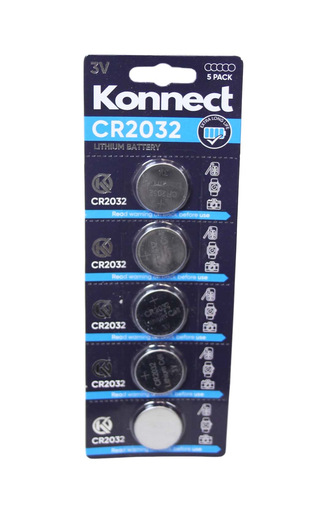 Konnect CR2032 Lithium Batteries 5Pack