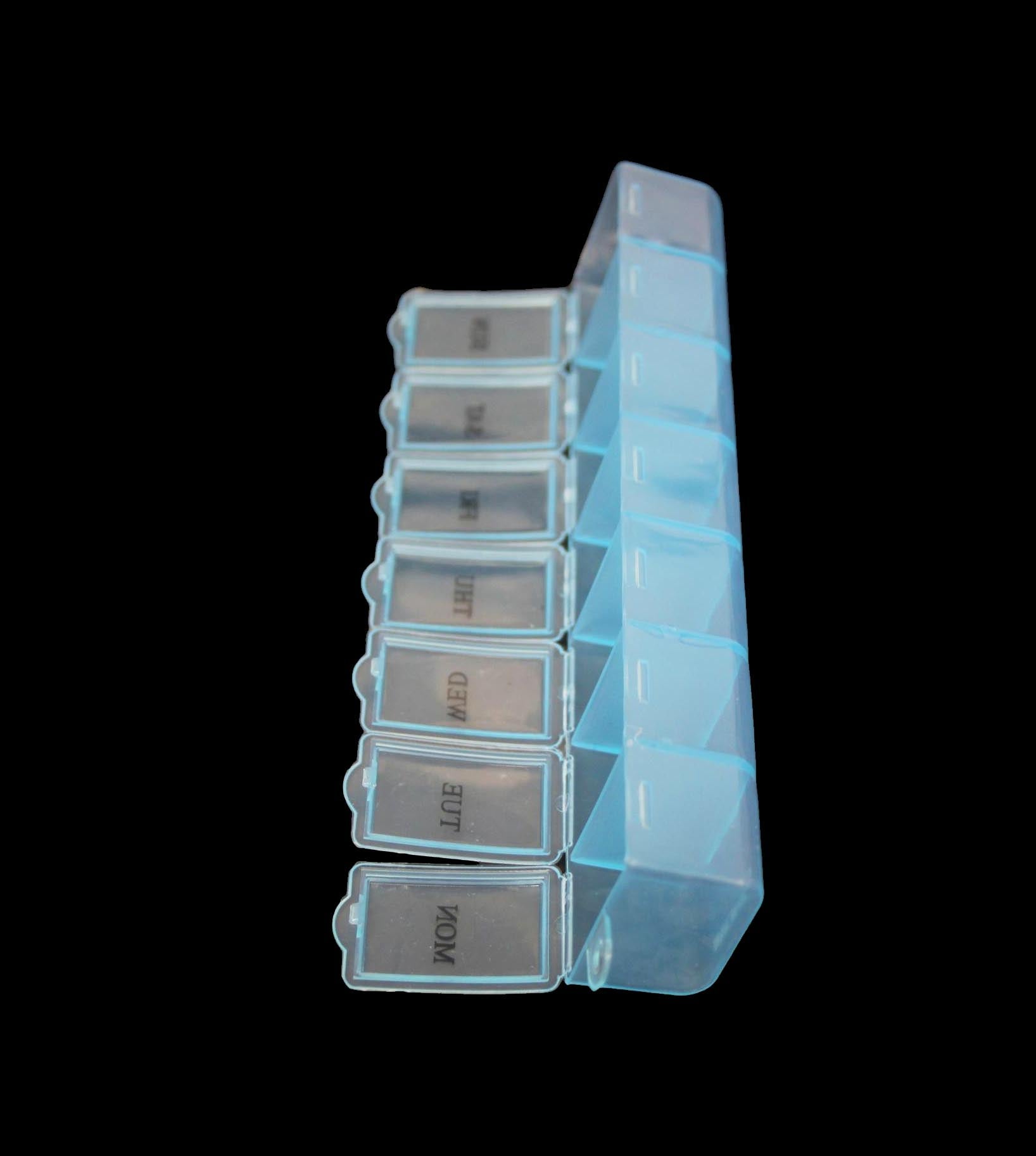 7Day Plastic Pill Tablet Box Organizer Assorted Colors