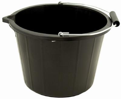 Durable Plastic Multipurpose Bucket with Handle 32 x 26cm Black