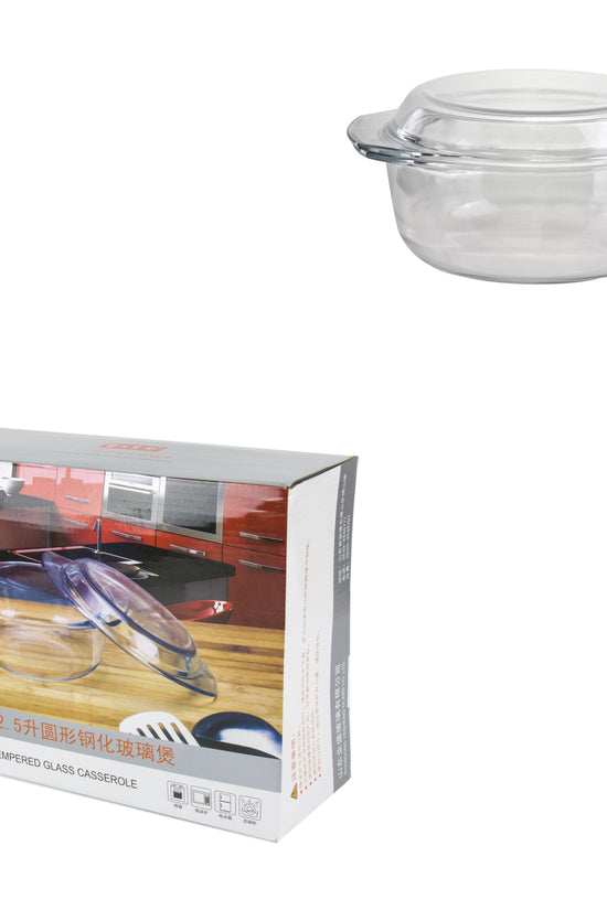Durane 25L Round Tempered Glass Casserole with Lid