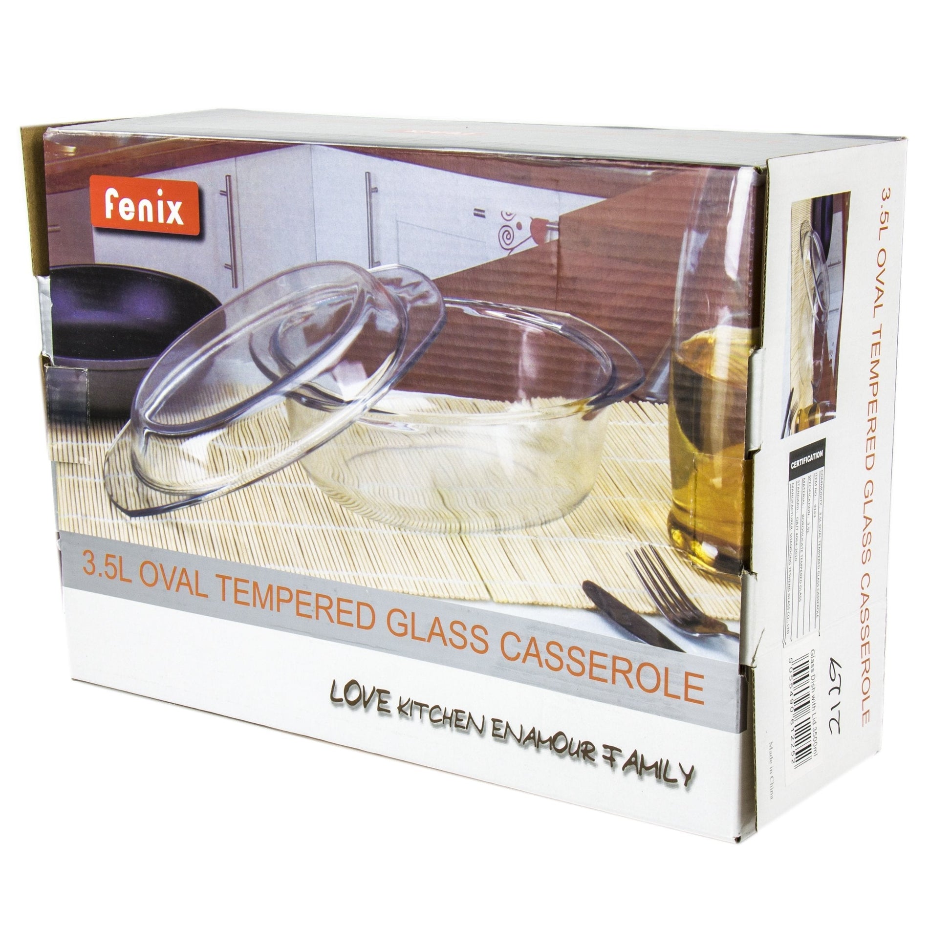 Durane 35L Tempered Glass Oven Casserole with Lid