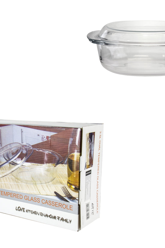 Durane 35L Tempered Glass Oven Casserole with Lid
