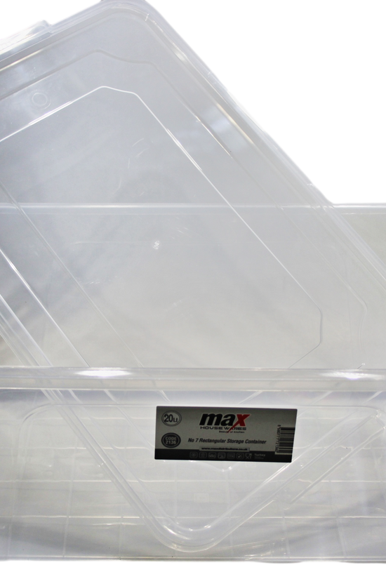 Premium Clear Plastic Storage Box 20L 47x30x20 cm