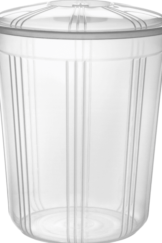 Durable Clear Plastic Storage Bin Bucket with Lid 70 Litre Capacity
