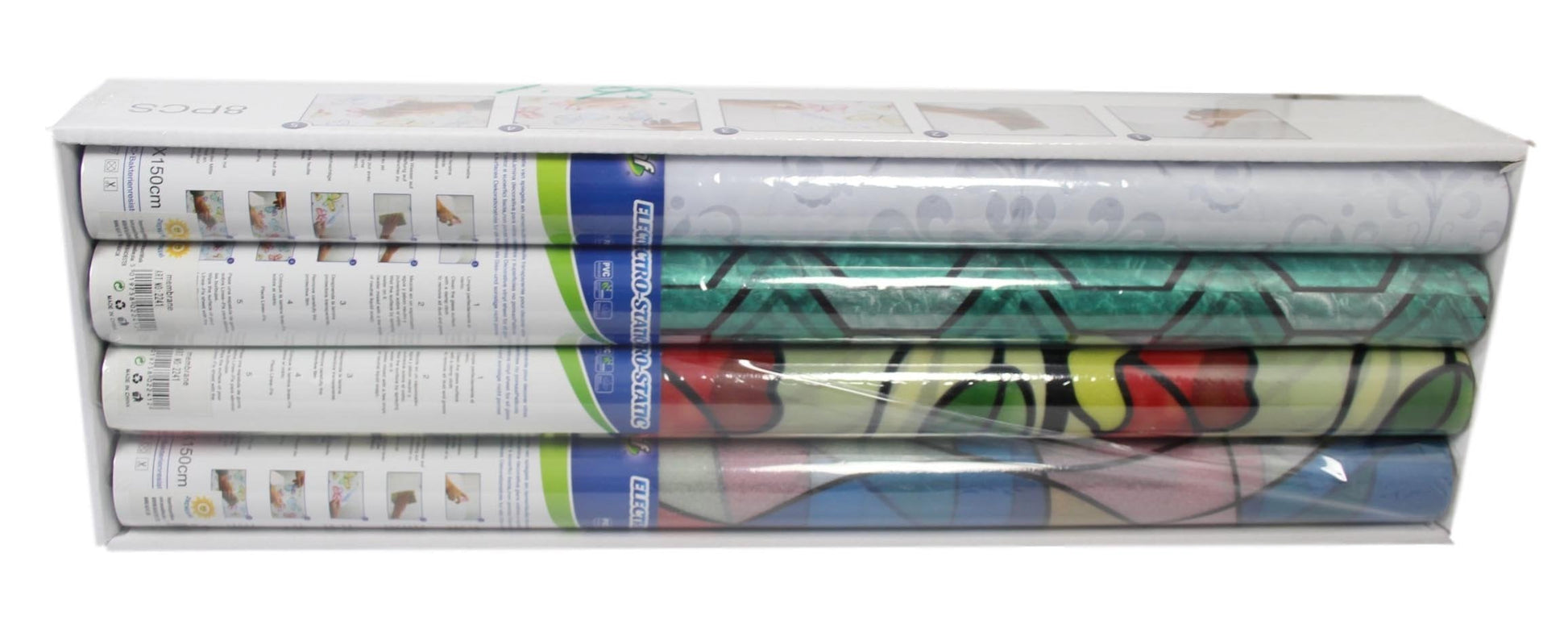 Decorative Water Resistant PVC Privacy Film Sticker Assorted Designs