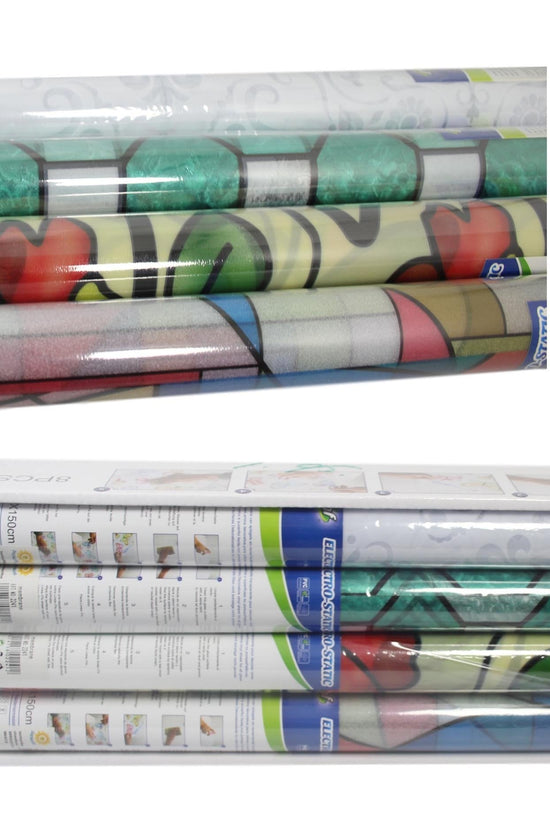 Decorative Water Resistant PVC Privacy Film Sticker Assorted Designs