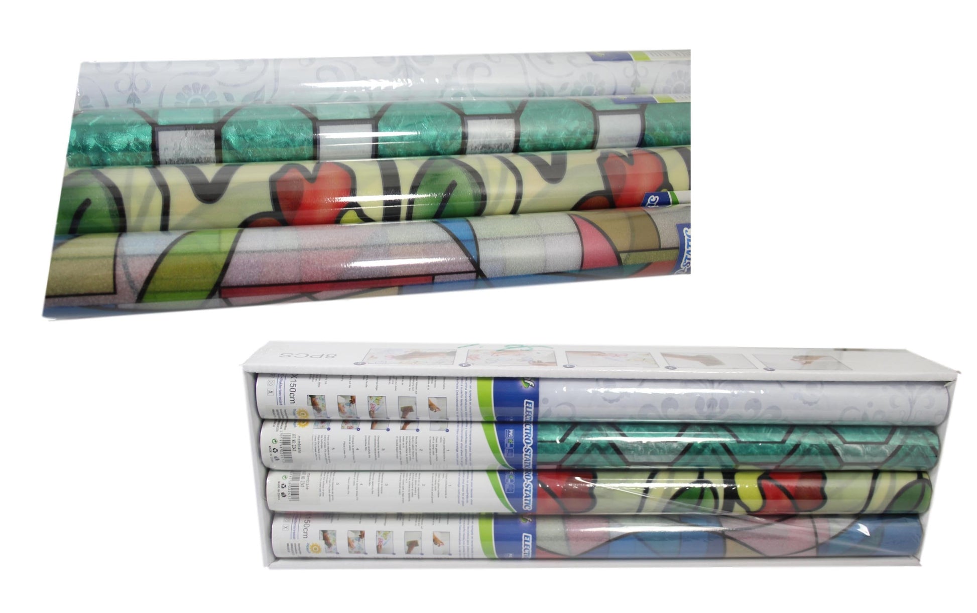 Decorative Water Resistant PVC Privacy Film Sticker Assorted Designs