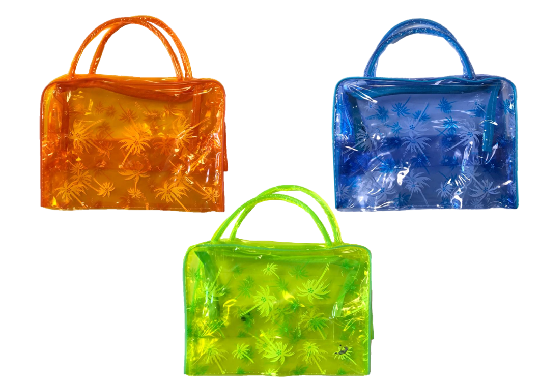 Stylish Palm Tree Print Bathroom Travel Bag with Handles