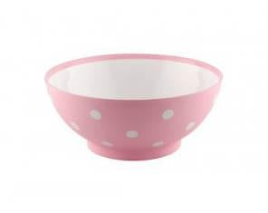 Round Spotty Salad Snacks Serving Bowl Pink 035L