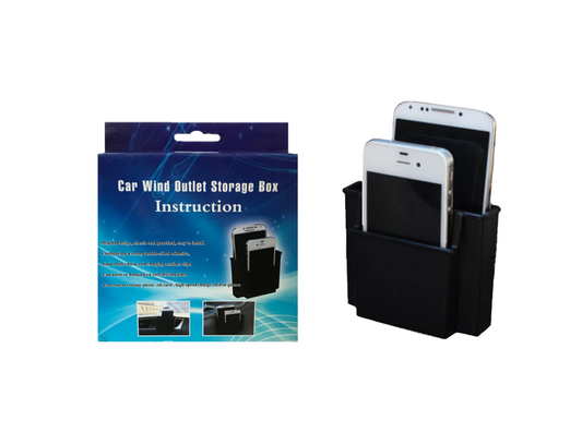 Premium Plastic Car Air Vent Phone Holder Storage Box Secure Your Phone While Driving