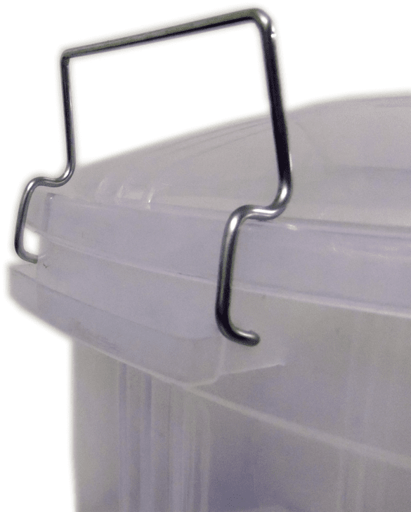 Durable Clear Plastic Storage Bin Bucket with Lid 70 Litre Capacity