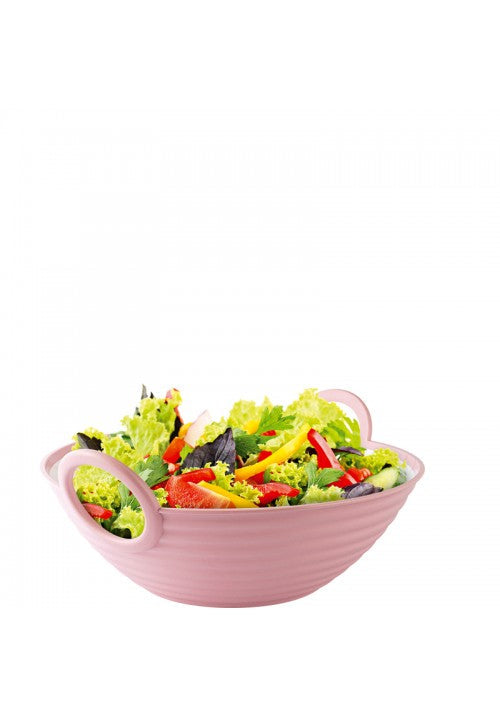 Happy Life Vera Salad Bowl with Handles Colorful Plastic Bowl for Stylish Serving