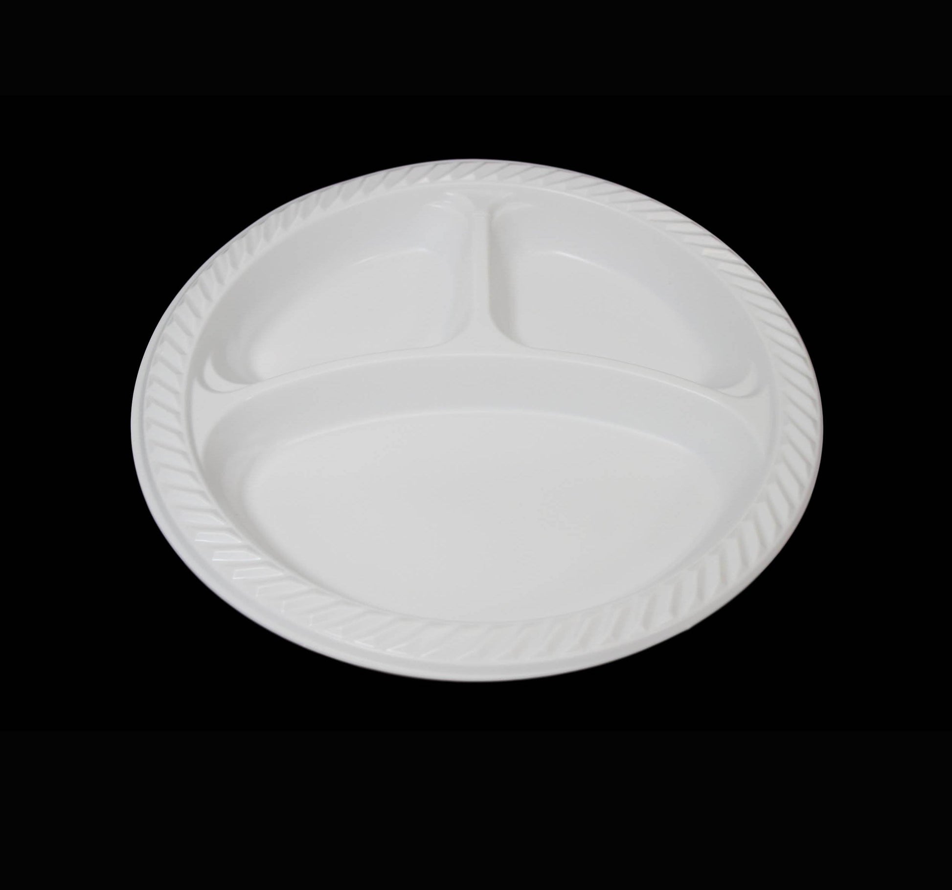 10 Disposable Plastic White Divider Plates Pack of 50