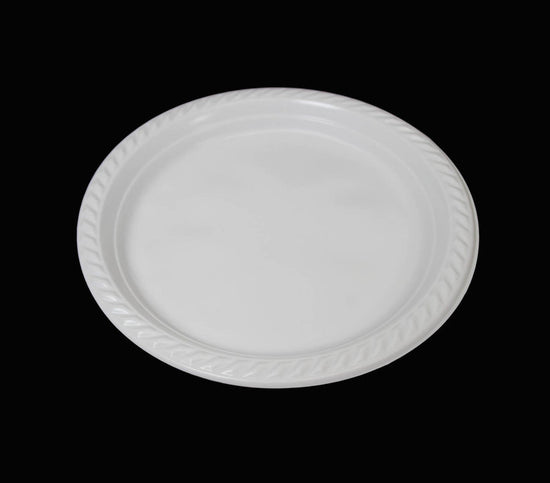 9 Reusable White Plastic Plate Pack of 12 Durable and EcoFriendly