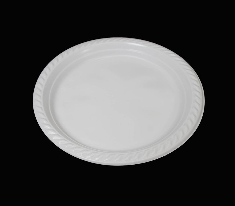 9 Reusable White Plastic Plate Pack of 12 Durable and EcoFriendly