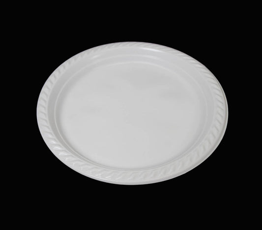 9 Reusable White Plastic Plate Pack of 12 Durable and EcoFriendly