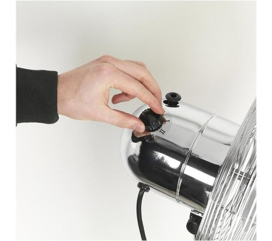 16 Inch Metal Chrome Round Floor Standing Fan Stylish Cooling Solution