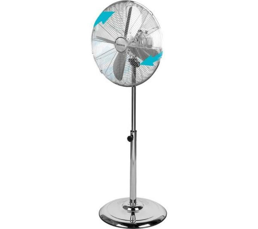 16 Inch Metal Chrome Round Floor Standing Fan Stylish Cooling Solution