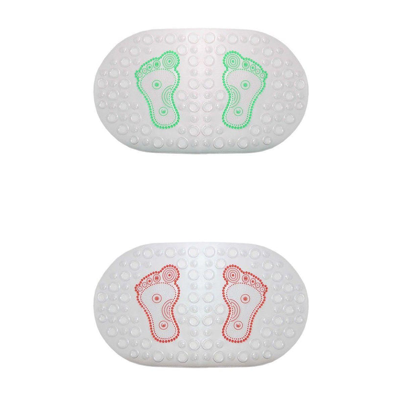 Transparent Frosted Oval AntiSlip Bathroom Shower Bath Mat 66 x 35 cm