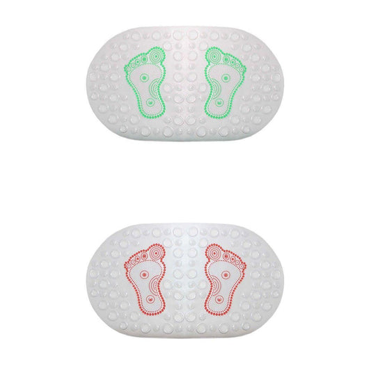 Transparent Frosted Oval AntiSlip Bathroom Shower Bath Mat 66 x 35 cm