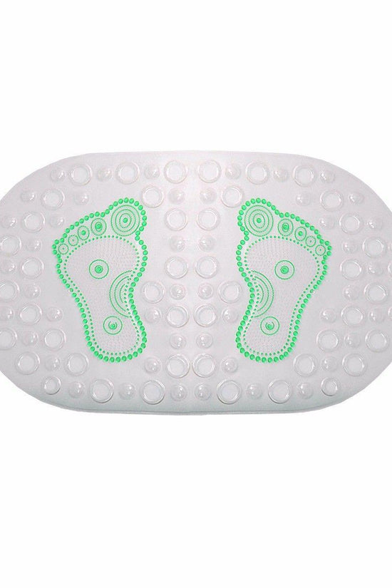 AntiSlip Transparent Oval Bath Mat with Feet Design 64 x 35 cm