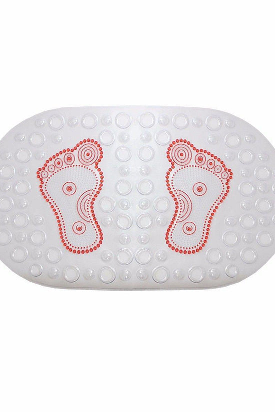 AntiSlip Transparent Oval Bath Mat with Feet Design 64 x 35 cm