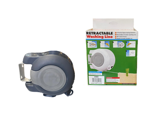 26M Outdoor Garden Retractable Washing Line Reel with Double Line Design