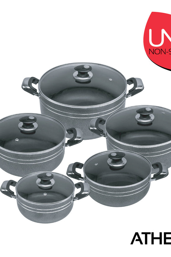 Una Nonstick Athena Stockpot Set 5Piece Kitchen Cookware Collection