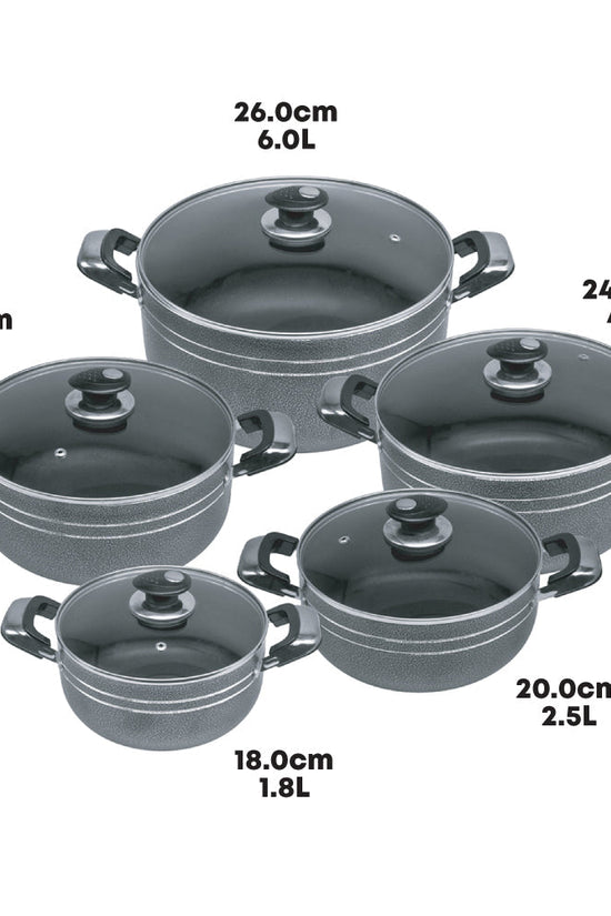 Una Nonstick Athena Stockpot Set 5Piece Kitchen Cookware Collection