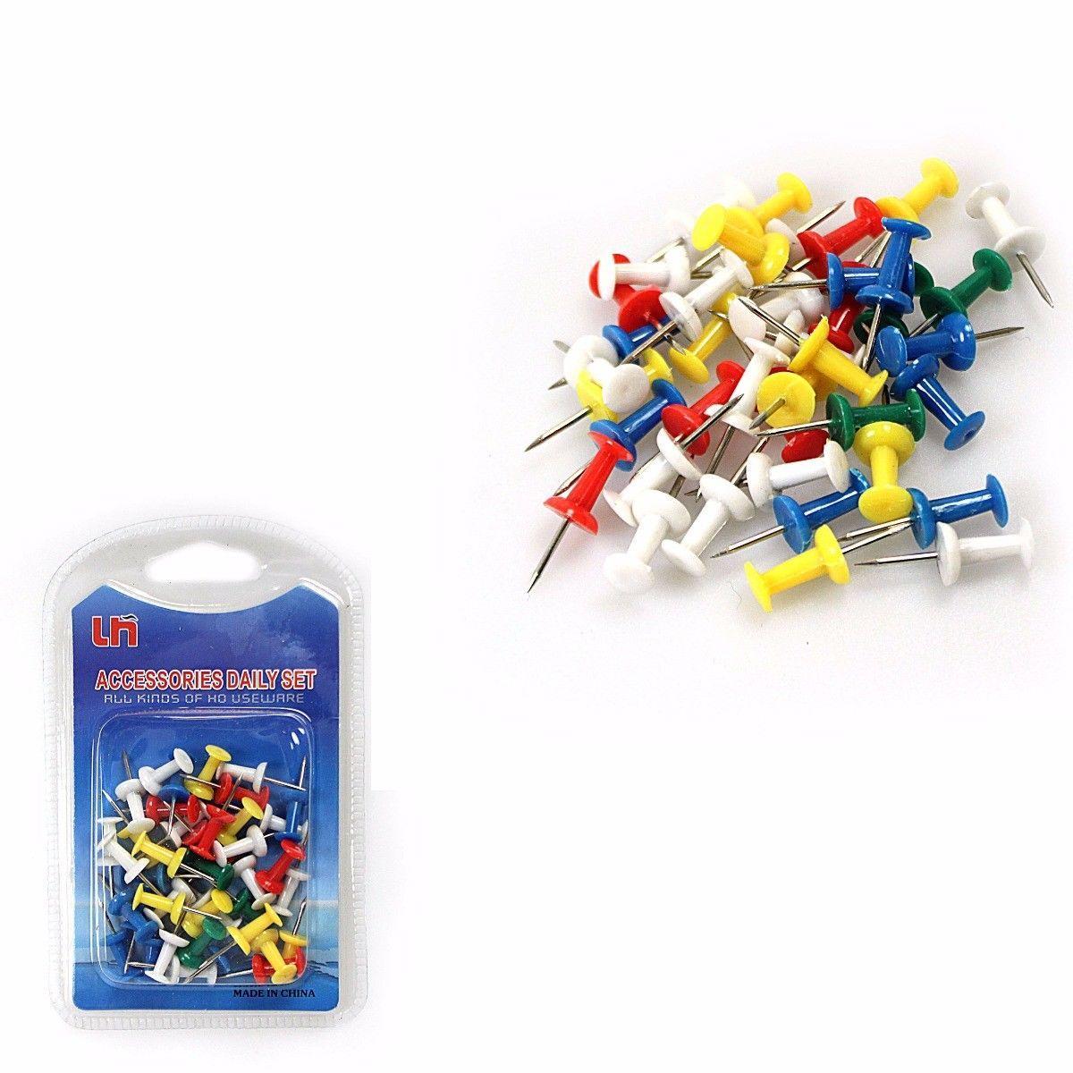 Assorted Coloured Map Pins Pack with Storage Container