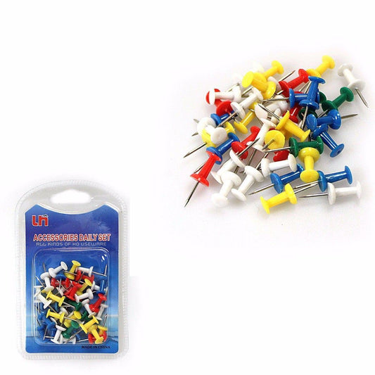 Assorted Coloured Map Pins Pack with Storage Container