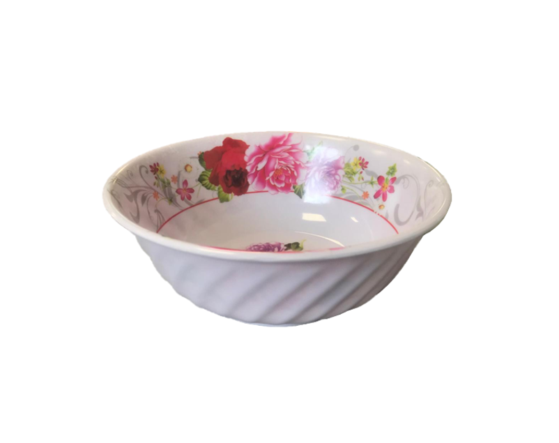 Elegant Floral Design Plastic Bowl Assorted 225 x 8 cm