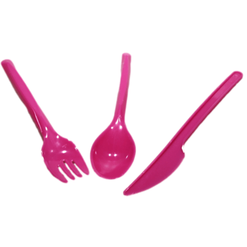 Assorted Disposable Plastic Cutlery Set PinkBlue